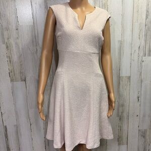 Studio One Pink‎ Metallic Crinkle Fit And Flare Dress